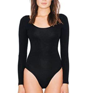 American Apparel Long Sleeve Scoop Back Bodysuit S